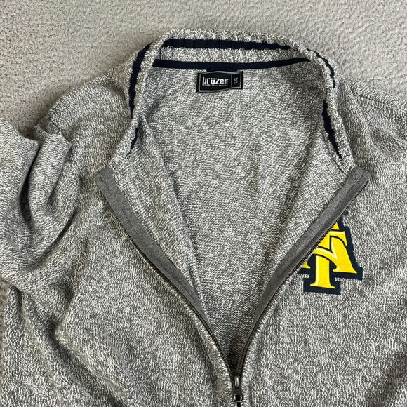 North Carolina AT&T Aggies Sweater Mens L Cardigan Full Zip Varsity Elbow Patch - Picture 5 of 12